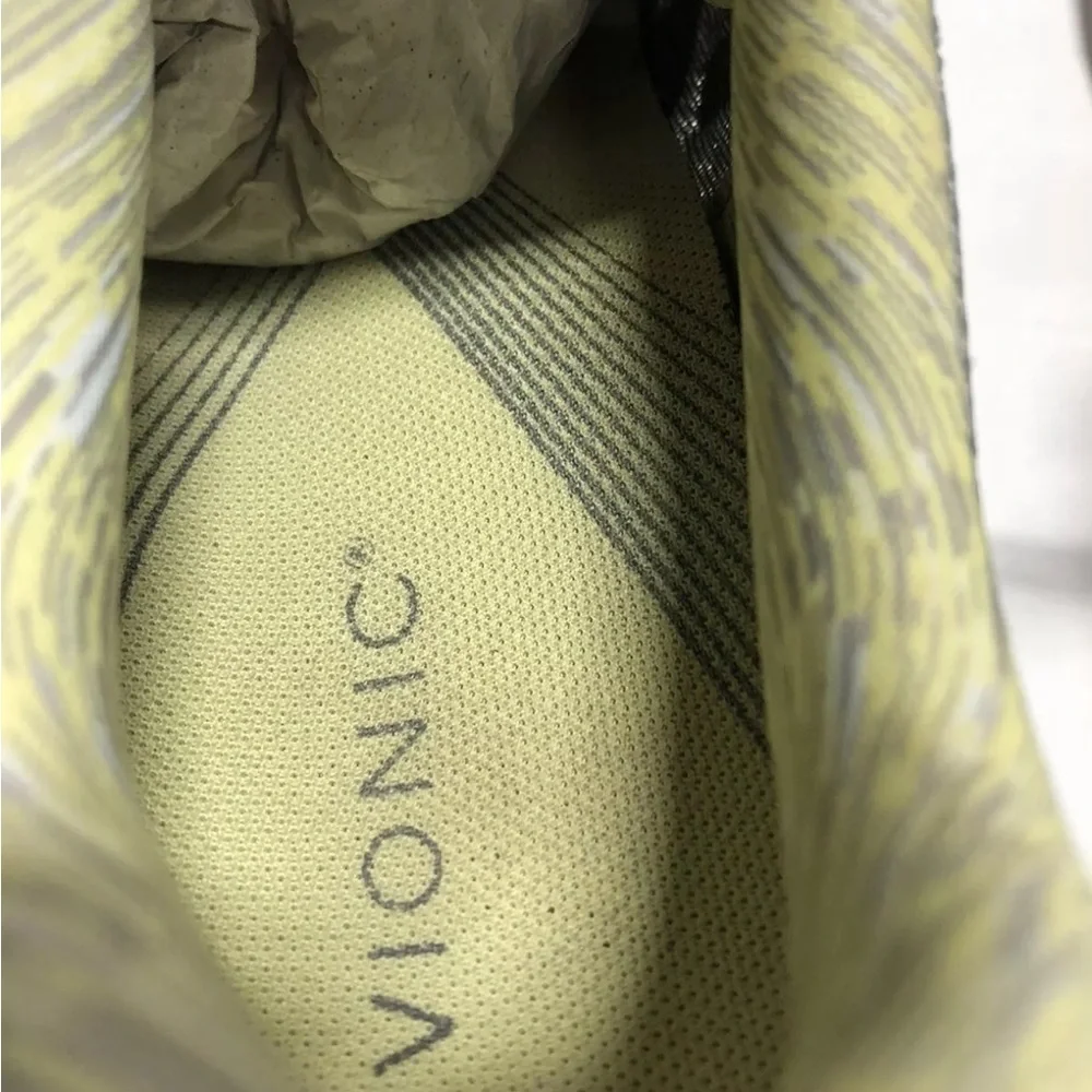 Vionic, Women’s Satima Grey/Yellow Athletic Running Shoes, Size 9M